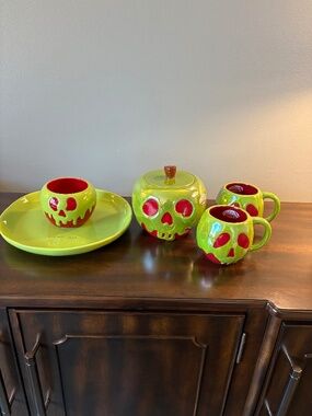 Rae Dunn x Disney Pick Your Poison Cookie Jar 2 Mugs & Serving Tray